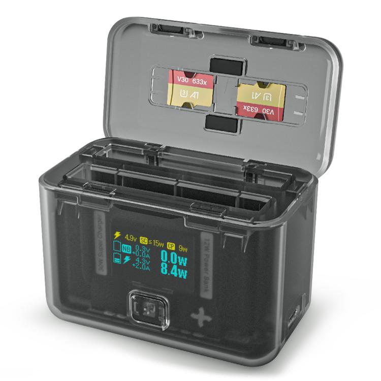 SYMIK Battery Charger For Insta360 X3 / ONE X2 Two Way Charging Case With 0.96-Inch OLED Screen, For Insta360 X3 / ONE X2 For Insta360 X3 ONE X2