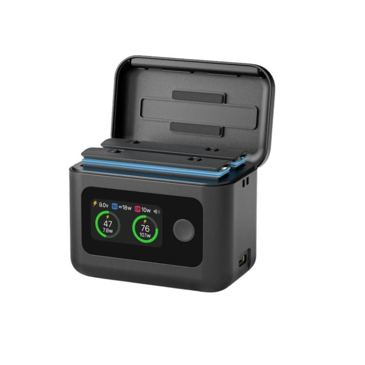 SYMIK Battery Charger Hub For Insta360 X5 Charging Station Portable Power Manager With 1.47-Inch LCD Screen, For Insta360 X5 For Insta360 X5