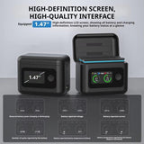 SYMIK Battery Charger Hub For Insta360 X5 Charging Station Portable Power Manager With 1.47-Inch LCD Screen, For Insta360 X5