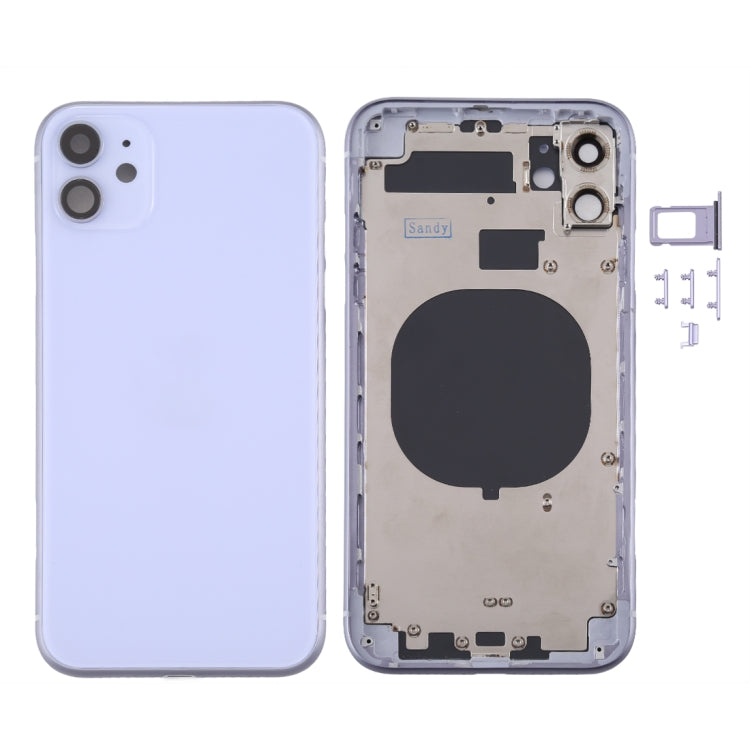 Back Housing Cover with SIM Card Tray & Side keys & Camera Lens for iPhone 11, For iPhone 11 (Camera Lens), Back Housing Cover for11, For iPhone11 (with Camera Lens), For iPhone 11 (with Camera Lens) Back Housing Cover for11 Purple