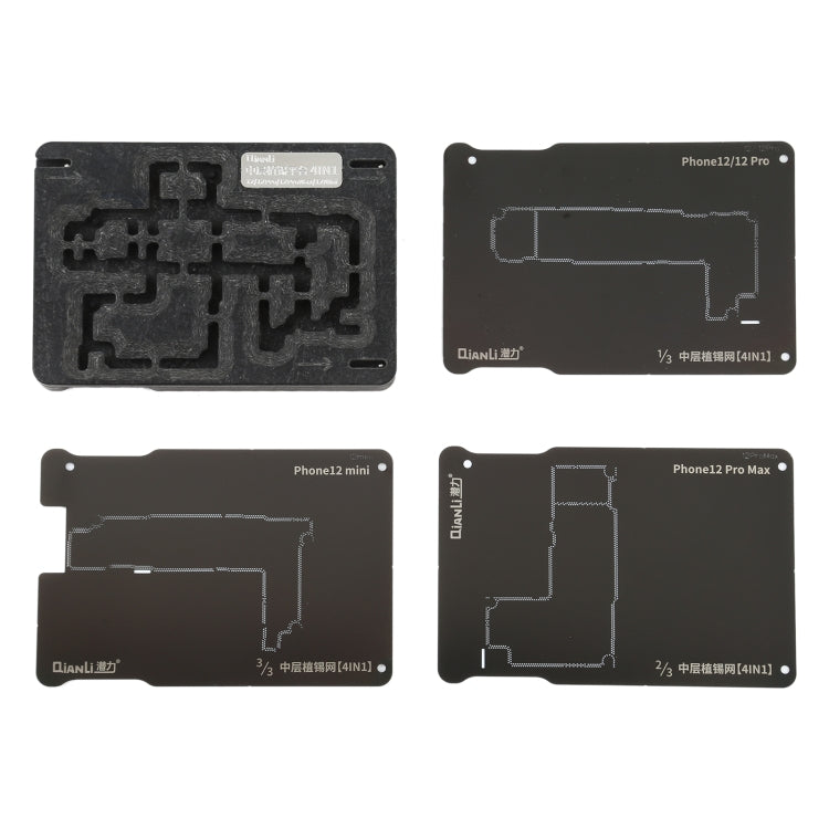 Qianli 4 in 1 Middle Frame Reballing Platform For iPhone 12 / 12 Pro / 12 Mini / 12 Pro Max, For iPhone 12 / 12 Pro / 12 Mini / 12 Pro Max