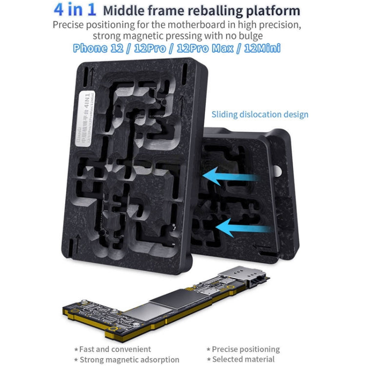 Qianli 4 in 1 Middle Frame Reballing Platform For iPhone 12 / 12 Pro / 12 Mini / 12 Pro Max, For iPhone 12 / 12 Pro / 12 Mini / 12 Pro Max