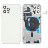 Battery Back Cover (with Side Keys & Card Tray & Power + Volume Flex Cable & Wireless Charging Module) for iPhone 12 Pro, For iPhone 12 Pro For iPhone 12 Pro White