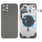 Battery Back Cover (with Side Keys & Card Tray & Power + Volume Flex Cable & Wireless Charging Module) for iPhone 12 Pro Max, For iPhone 12 Pro Max For iPhone 12 Pro Max Black