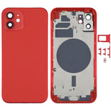 Back Housing Cover with SIM Card Tray & Side Keys & Camera Lens for iPhone 12(White), For iPhone 12(with SIM Card Tray), For iPhone 12(with Card Tray), Back Housing Cover for 12 For iPhone 12(with SIM Card Tray) Red