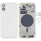 Back Housing Cover with SIM Card Tray & Side Keys & Camera Lens for iPhone 12(White), For iPhone 12(with SIM Card Tray), For iPhone 12(with Card Tray), Back Housing Cover for 12 For iPhone 12(with SIM Card Tray) White