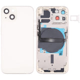 For iPhone 13 Battery Back Cover with Side Keys & Card Tray & Power + Volume Flex Cable & Wireless Charging Module, For iPhone 13 (Assembly) For iPhone 13 (Assembly) White