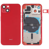 For iPhone 13 Battery Back Cover with Side Keys & Card Tray & Power + Volume Flex Cable & Wireless Charging Module, For iPhone 13 (Assembly) For iPhone 13 (Assembly) Red