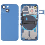 For iPhone 13 mini Battery Back Cover with Side Keys & Card Tray & Power + Volume Flex Cable & Wireless Charging Module, For iPhone 13 mini (Assembly) For iPhone 13 mini (Assembly) Blue