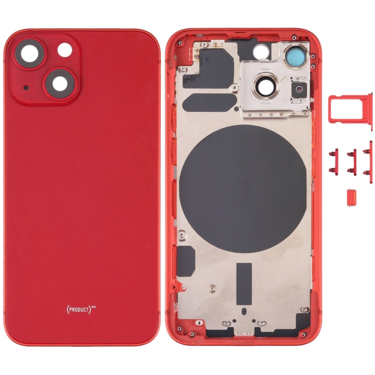 Back Housing Cover with SIM Card Tray & Side Keys & Camera Lens for iPhone 13 Mini, For iPhone 13 Mini For iPhone 13 Mini Red