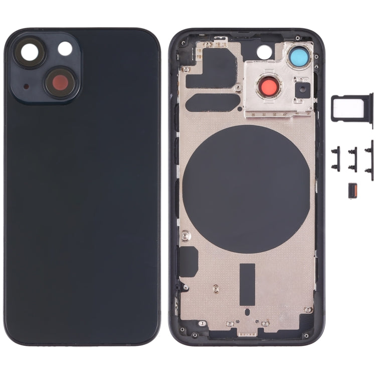Back Housing Cover with SIM Card Tray & Side Keys & Camera Lens for iPhone 13 Mini, For iPhone 13 Mini For iPhone 13 Mini Black