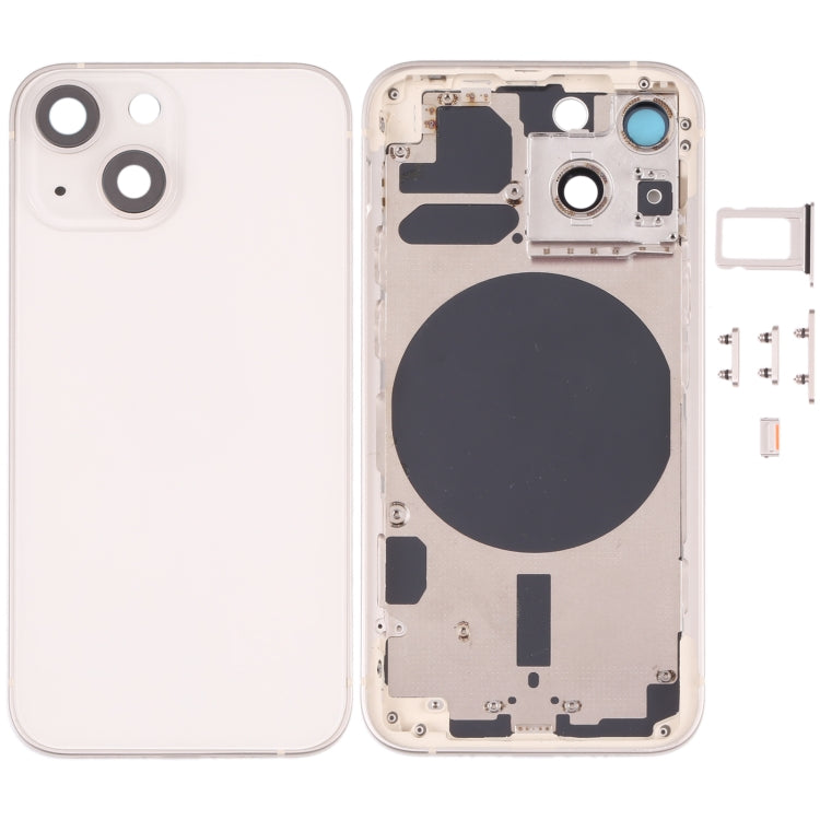 Back Housing Cover with SIM Card Tray & Side Keys & Camera Lens for iPhone 13 Mini, For iPhone 13 Mini For iPhone 13 Mini White