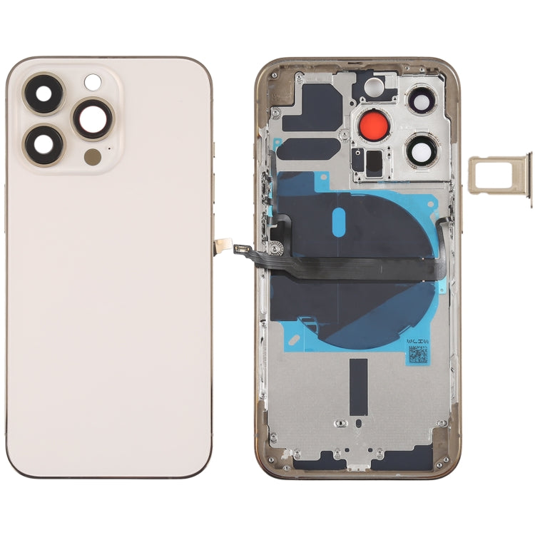 For iPhone 13 Pro Battery Back Cover with Side Keys & Card Tray & Power + Volume Flex Cable & Wireless Charging Module, For iPhone 13 Pro(Assembly) For iPhone 13 Pro(Assembly) Gold