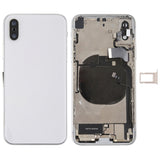 Battery Back Cover Assembly with Side Keys & Vibrator & Speaker Ringer Buzzer & Power Button + Volume Button Flex Cable & Card Tray & Battery Adhesive for iPhone X, For iPhone X For iPhone X White