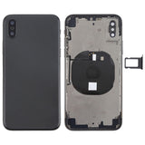 Battery Back Cover Assembly with Side Keys & Wireless Charging Module & Volume Button Flex Cable & Card Tray for iPhone X, For iPhone X (Charging Module), For iPhone X (Full Assembly) For iPhone X (Charging Module) Black