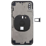 Battery Back Cover Assembly with Side Keys & Wireless Charging Module & Volume Button Flex Cable & Card Tray for iPhone X, For iPhone X (Charging Module), For iPhone X (Full Assembly)