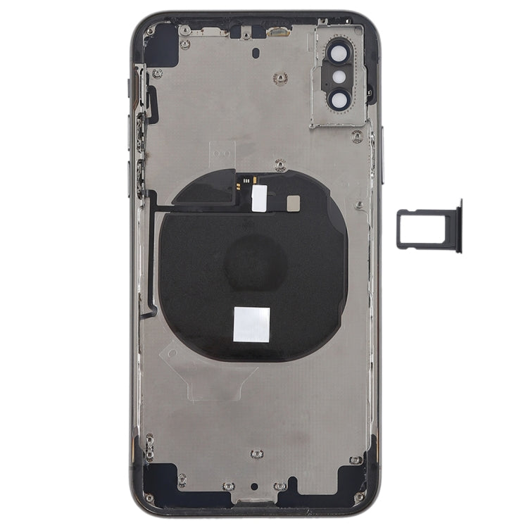 Battery Back Cover Assembly with Side Keys & Wireless Charging Module & Volume Button Flex Cable & Card Tray for iPhone X, For iPhone X (Charging Module), For iPhone X (Full Assembly)