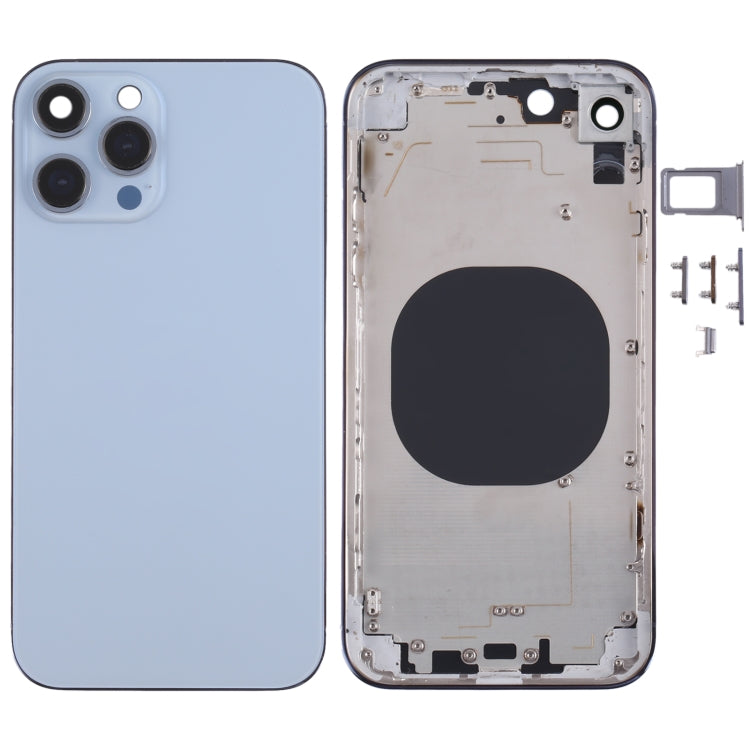 Stainless Steel Material Back Housing Cover with Appearance Imitation of iP13 Pro for iPhone XR, for iPhone XR(Blue), for iPhone XR(White), for iPhone XR(Black), for iPhone XR(Gold) for iPhone XR(Blue) Blue