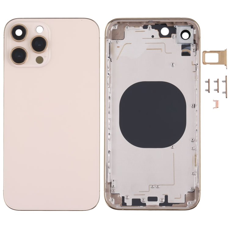 Stainless Steel Material Back Housing Cover with Appearance Imitation of iP13 Pro for iPhone XR, for iPhone XR(Blue), for iPhone XR(White), for iPhone XR(Black), for iPhone XR(Gold) for iPhone XR(Gold) Gold
