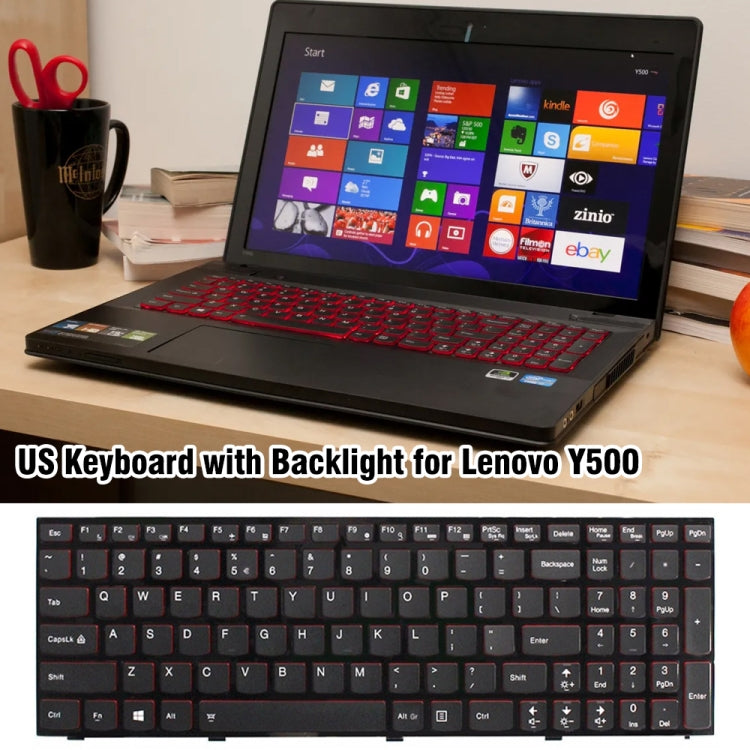 US Version Backlight Laptop Keyboard with Frame, For Lenovo IBM Y500 / Y500N / Y510P / Y590