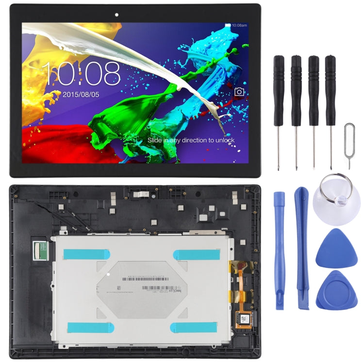 LCD Screen and Digitizer Full Assembly with Frame for Lenovo Tab 2 A10-70 A10-70F A10-70L, For Lenovo Tab 2 A10-70 For Lenovo Tab 2 A10-70 Black