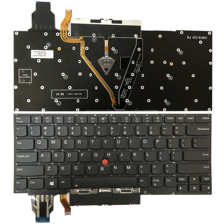 US Version Backlight Laptop Keyboard with Touchpad Button, For Lenovo ThinkPad X1 Yoga 4th Gen 20QF, For Lenovo ThinkPad X1 Yoga 5th Gen 20UB For Lenovo ThinkPad X1 Yoga 5th Gen 20UB Dark Grey