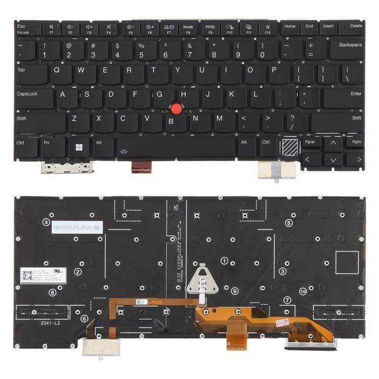 US Version Backlit Laptop Keyboard for Lenovo Thinkpad X1C X1 carbon Gen12 2024, For Lenovo Thinkpad X1C For Lenovo Thinkpad X1C