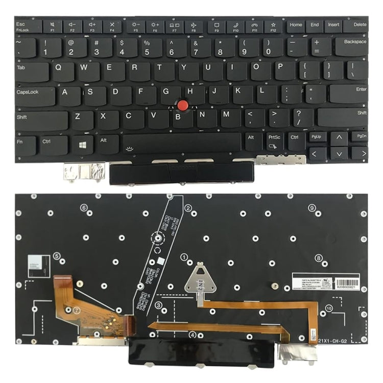 US Version Laptop Backlight Keyboard, For Lenovo Thinkpad X1C / X1 Carbon 2021 For Lenovo Thinkpad X1C X1 Carbon 2021