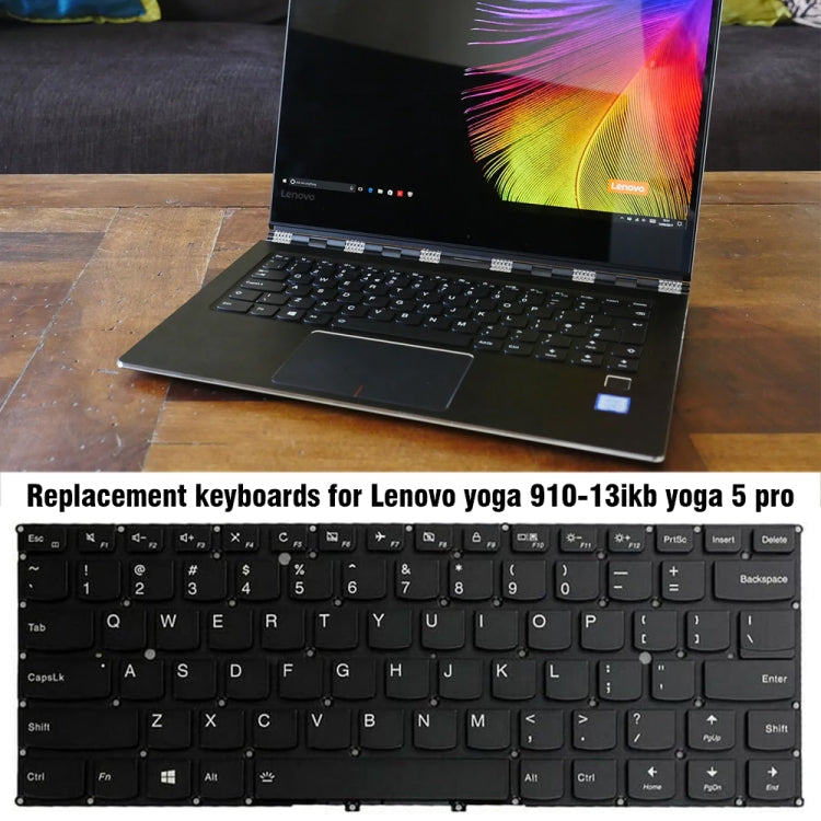 Backlight Laptop Keyboard without Frame, For Lenovo Yoga 910-13JKB / Yoga 5 Pro