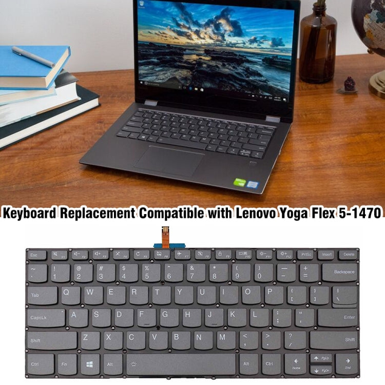 US Version Backlight Laptop Keyboard, For Lenovo Yoga Flex 5-1470 / Flex 5-1570