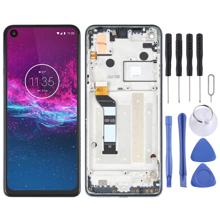 LCD Screen and Digitizer Full Assembly with Frame for Motorola One Action XT2013-1 XT2013-2 XT2013-4, For Motorola One Action For Motorola One Action