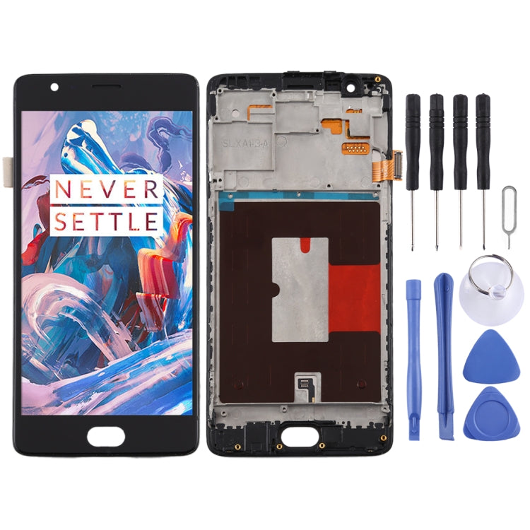 For OnePlus 3 / 3T A3000 A3010 TFT Material LCD Screen and Digitizer Full Assembly with Frame, For OnePlus 3 / 3T For OnePlus 3 3T Black
