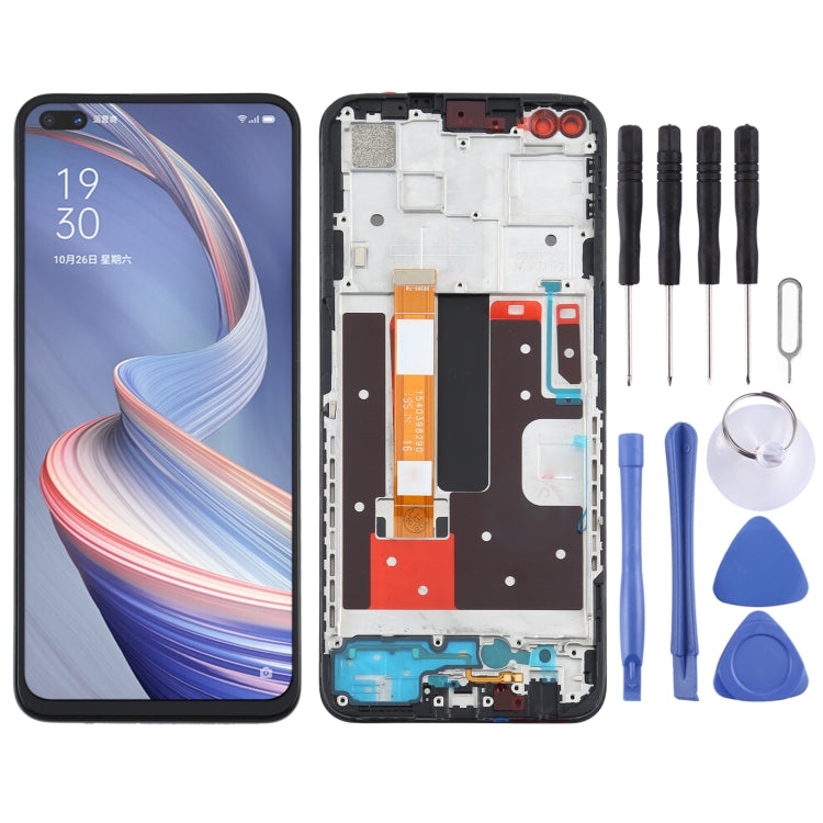LCD Screen and Digitizer Full Assembly With Frame for OPPO A92s/Reno4 Z PDKM00, For OPPO A92s/Reno4 Z For OPPO A92s Reno4 Z