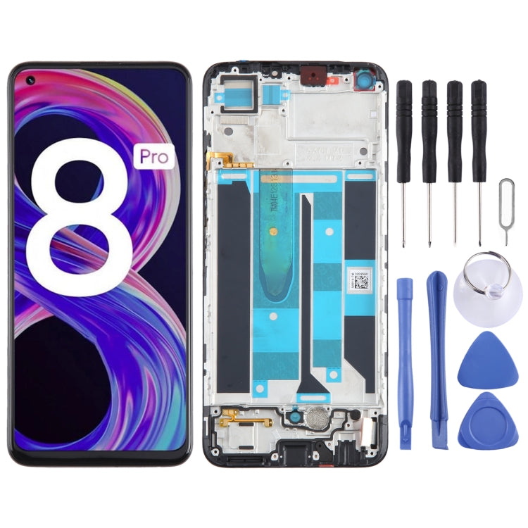 LCD Screen and Digitizer Full Assembly with Frame for OPPO Realme 8 Pro, For OPPO Realme 8 Pro For OPPO Realme 8 Pro