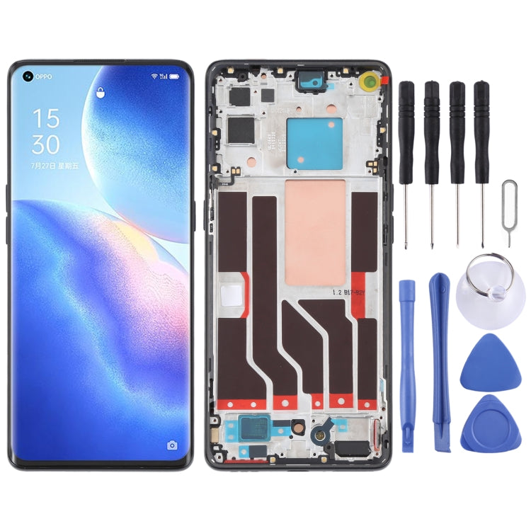 Original LCD Screen and Digitizer Full Assembly with Frame For OPPO Reno5 Pro 5G, For OPPO Reno5 Pro 5G For OPPO Reno5 Pro 5G Black