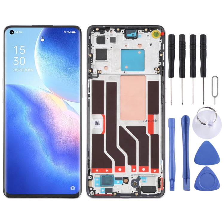 Original LCD Screen and Digitizer Full Assembly with Frame For OPPO Reno5 Pro 5G, For OPPO Reno5 Pro 5G For OPPO Reno5 Pro 5G Silver