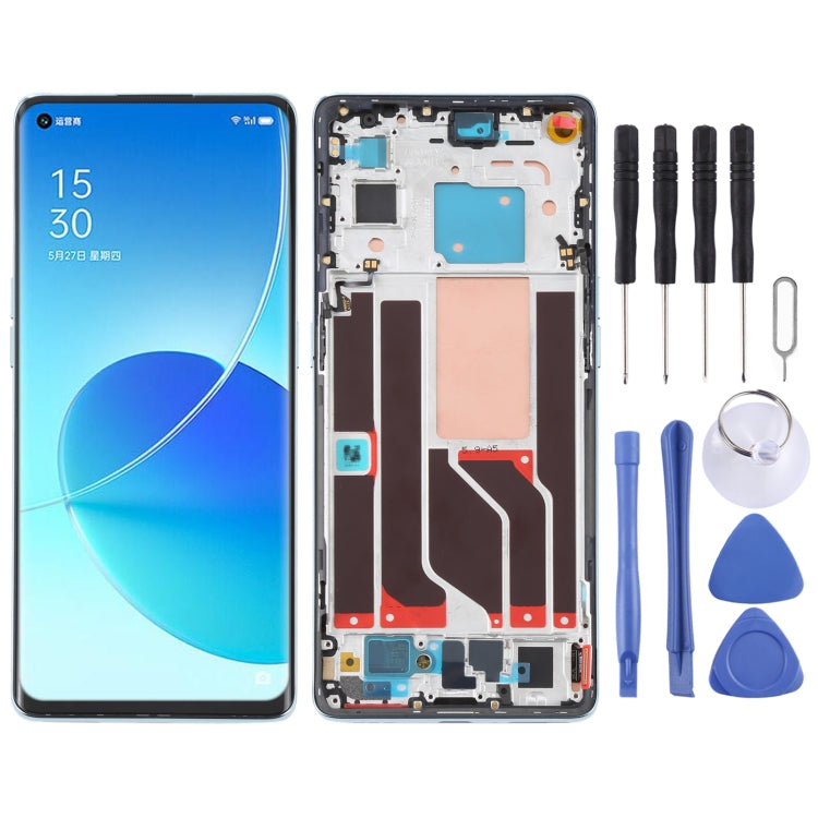 Original LCD Screen and Digitizer Full Assembly with Frame For OPPO Reno6 Pro 5G PEPM00 CPH2249, For OPPO Reno6 Pro 5G For OPPO Reno6 Pro 5G