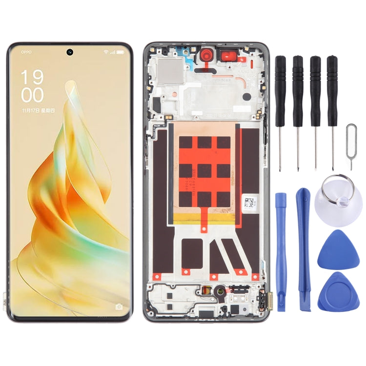 Original LCD Screen For OPPO Reno9 Pro Digitizer Full Assembly with Frame, For OPPO Reno9 Pro For OPPO Reno9 Pro Black