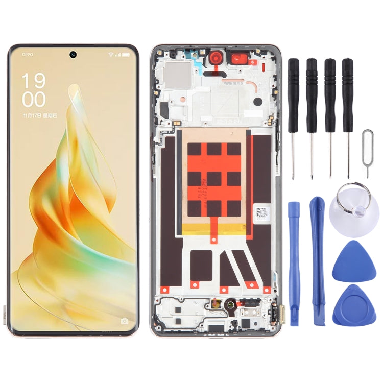 Original LCD Screen For OPPO Reno9 Pro Digitizer Full Assembly with Frame, For OPPO Reno9 Pro For OPPO Reno9 Pro Gold