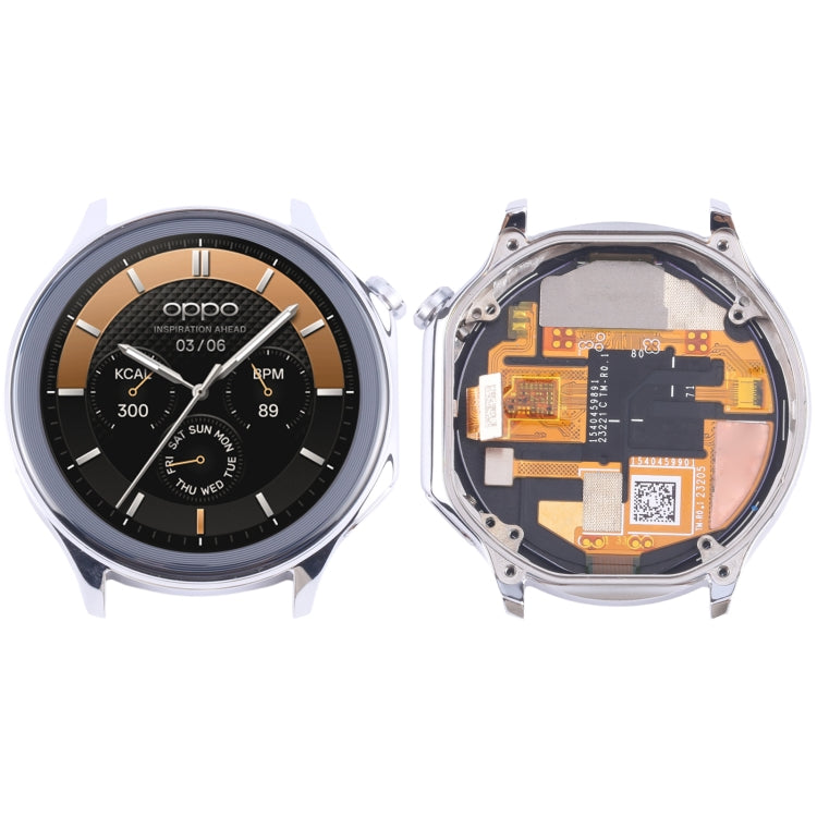 For OPPO Watch X LCD Screen and Digitizer Full Assembly With Frame, For OPPO Watch X (Black), For OPPO Watch X (Silver) For OPPO Watch X (Silver) Silver