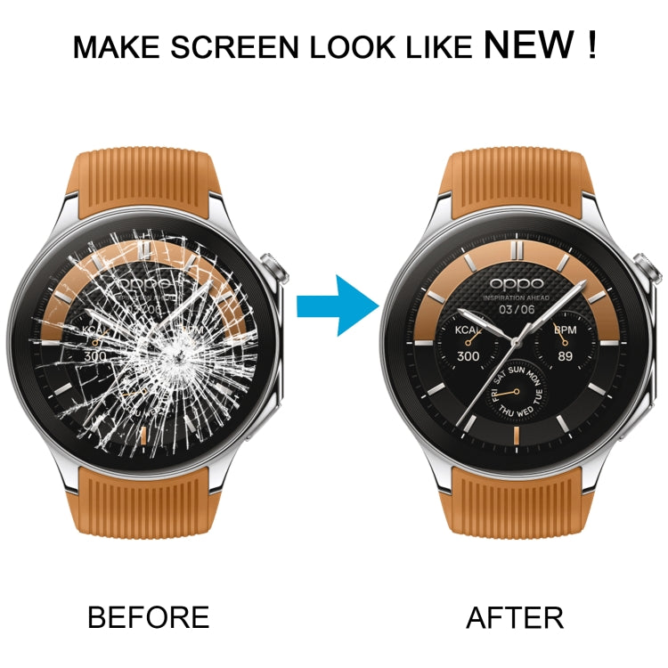 For OPPO Watch X LCD Screen and Digitizer Full Assembly With Frame, For OPPO Watch X (Black), For OPPO Watch X (Silver)