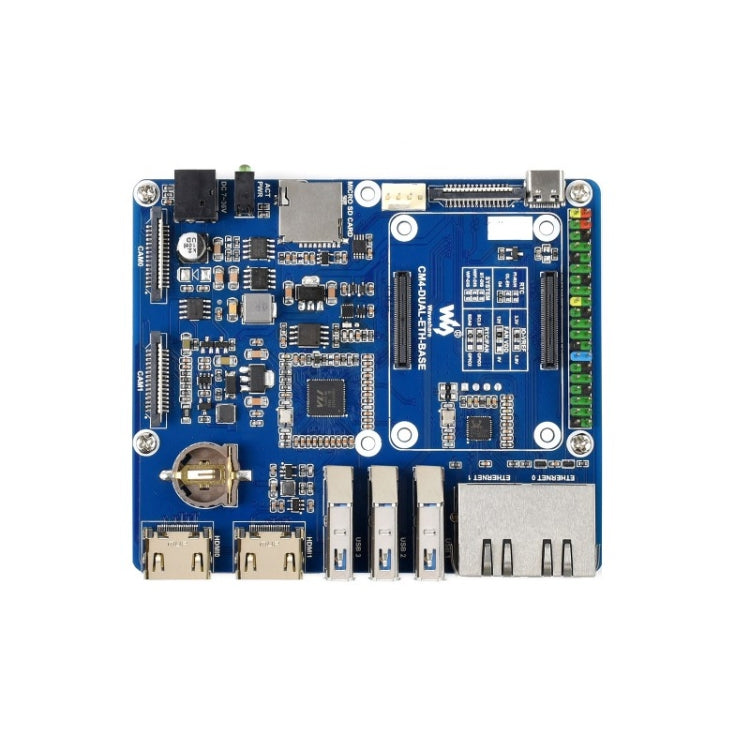 Waveshare Compute Module Dual Gigabit Ethernet Base Board for Raspberry Pi CM4, For Raspberry Pi CM4