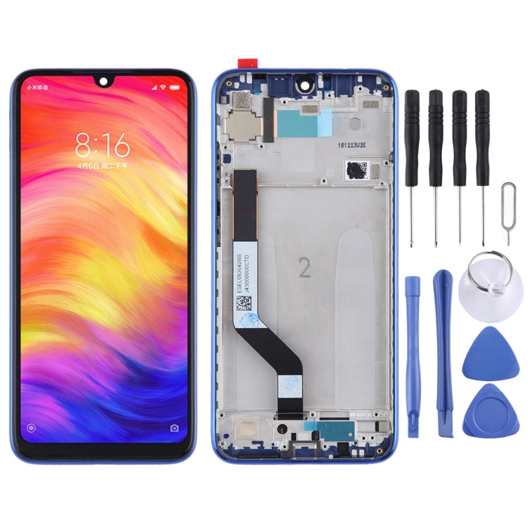 LCD Screen and Digitizer Full Assembly with Frame for Xiaomi Redmi Note 7 / Redmi Note 7 Pro, For Redmi Note 7, For Xiaomi Redmi Note 7 For Xiaomi Redmi Note 7 Blue