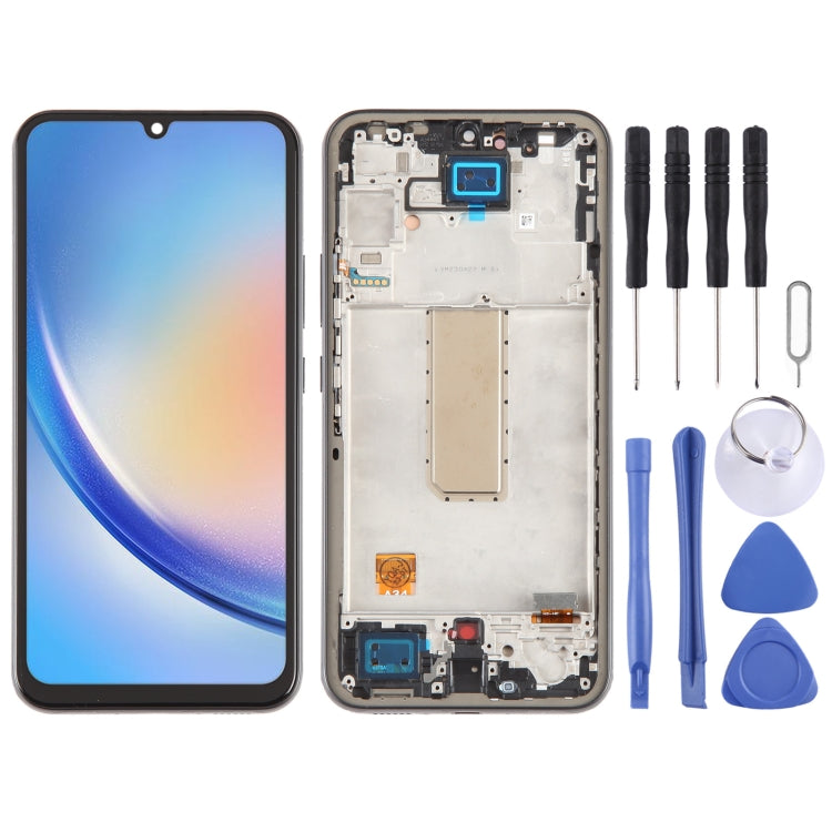 For Samsung Galaxy A34 5G SM-A346B OLED LCD Screen Digitizer Full Assembly with Frame, For Samsung Galaxy A34 5G For Samsung Galaxy A34 5G