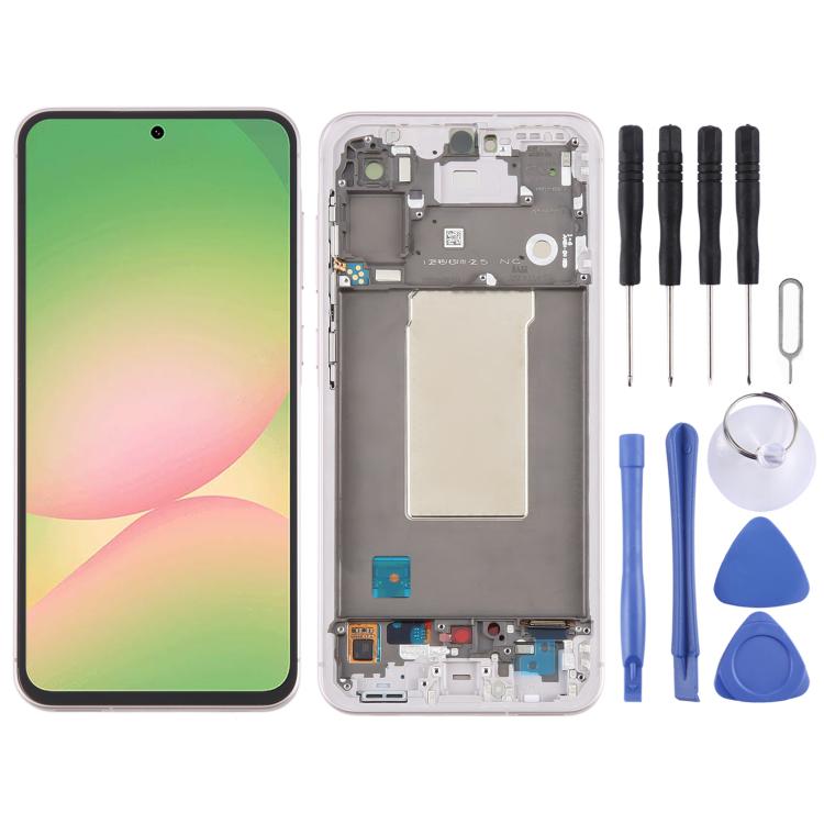 For Samsung Galaxy A56 SM-A566B Original LCD Screen Digitizer Full Assembly with Frame, For Samsung Galaxy A56(Original) For Samsung Galaxy A56(Original) Pink