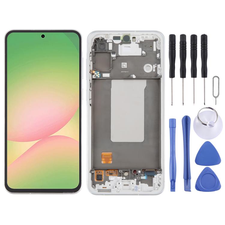 For Samsung Galaxy A56 SM-A566B Original LCD Screen Digitizer Full Assembly with Frame, For Samsung Galaxy A56(Original) For Samsung Galaxy A56(Original) Silver