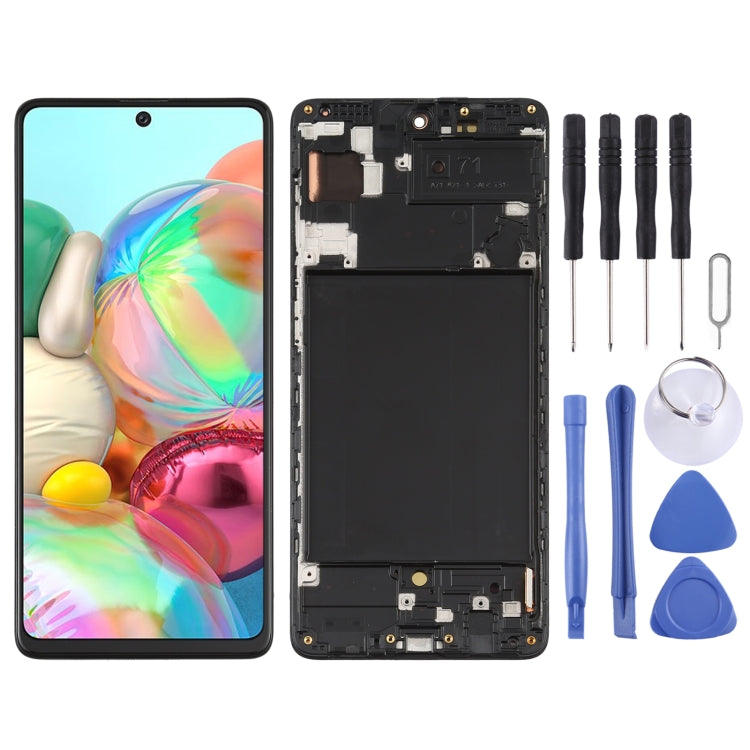Original Super AMOLED Material LCD Screen and Digitizer Full Assembly with Frame for Galaxy A71, For Samsung Galaxy A71(Original with Frame) For Samsung Galaxy A71(Original with Frame)