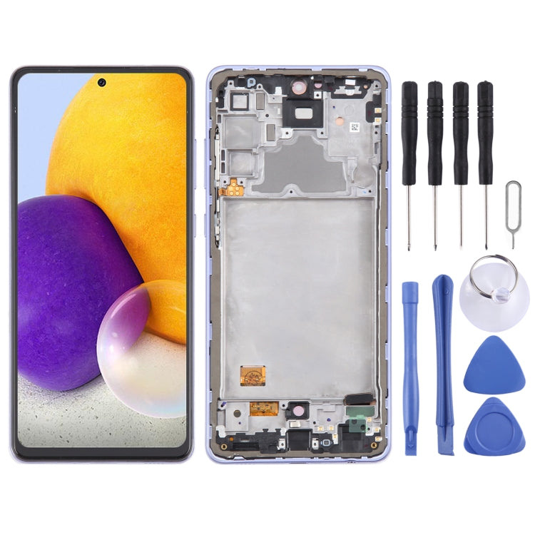 For Samsung Galaxy A72 4G SM-A725 6.43 inch Original LCD Screen Digitizer Full Assembly with Frame, For Samsung Galaxy A72 4G 6.43 inch(OLED) For Samsung Galaxy A72 4G 6.43 inch(OLED) Purple