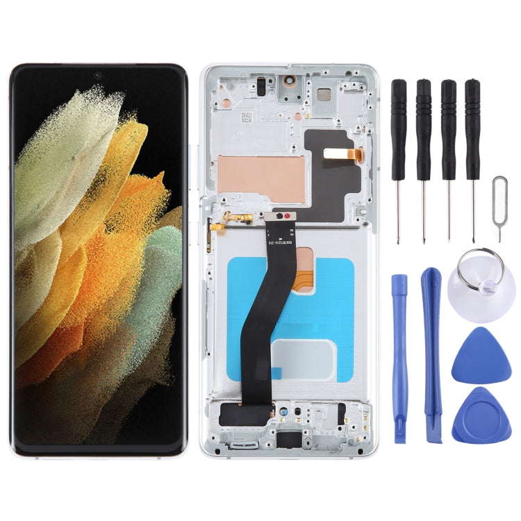 OLED LCD Screen For Samsung Galaxy S21 Ultra 5G SM-G998B Digitizer Full Assembly with Frame, For Samsung Galaxy S21 Ultra 5G(6.78 inch OLED) For Samsung Galaxy S21 Ultra 5G(6.78 inch OLED) Silver