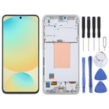 For Samsung Galaxy S24 FE SM-S721B OLED LCD Screen Digitizer Full Assembly with Frame, For Samsung Galaxy S24 FE For Samsung Galaxy S24 FE Silver